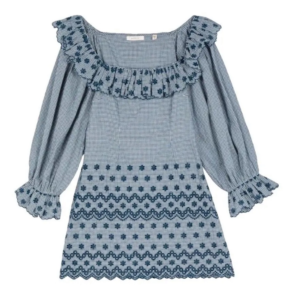 Doen Blue Patterned Mini Dress